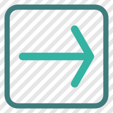 Ok sağ vektör simgesi bir çerçeve içinde