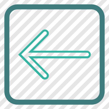 Ok sol vektör simgesi bir çerçeve içinde