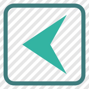 Ok ucu sol vektör simgesi bir çerçeve içinde