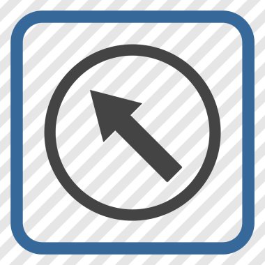 Yukarı Sağdan sola yuvarlak ok vektör simgesi bir çerçeve içinde