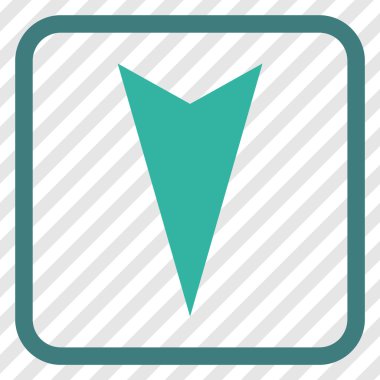 Vektör simgesi bir çerçeve içinde aşağı ok ucu