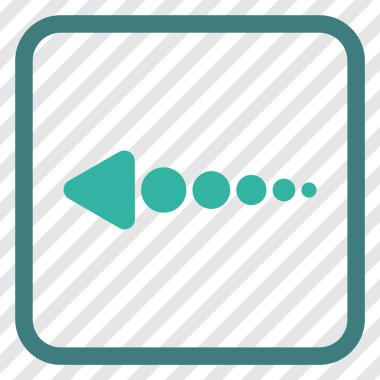 Ok sol vektör simgesi bir çerçeve içinde