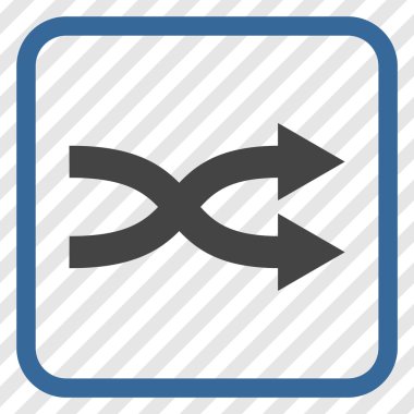 Shuffle okları doğru vektör simgesi bir çerçeve içinde