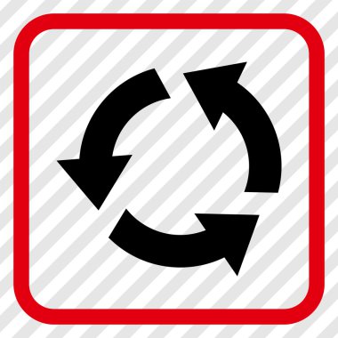 Geri dönüşüm vektör simgesi bir çerçeve içinde