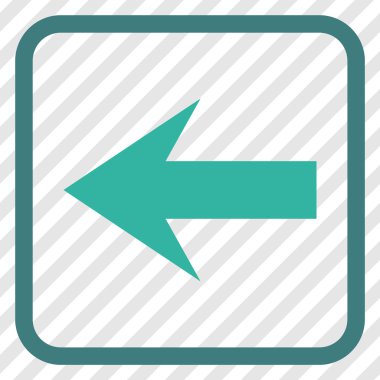 Ok sol vektör simgesi bir çerçeve içinde