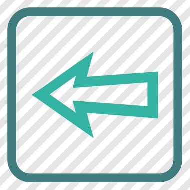 Ok sol vektör simgesi bir çerçeve içinde