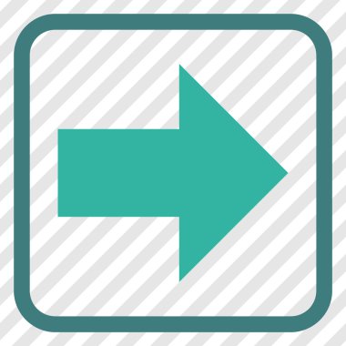 Ok sağ vektör simgesi bir çerçeve içinde