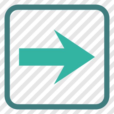 Ok sağ vektör simgesi bir çerçeve içinde