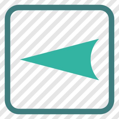 Ok ucu sol vektör simgesi bir çerçeve içinde