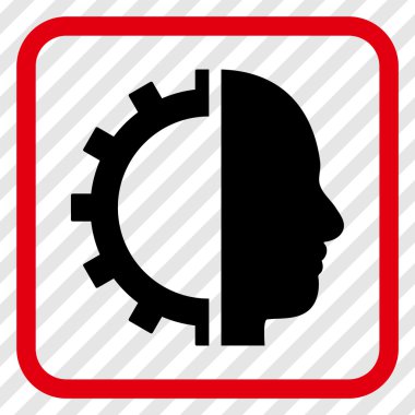 Cyborg dişli vektör simgesi bir çerçeve içinde