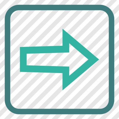 Ok sağ vektör simgesi bir çerçeve içinde