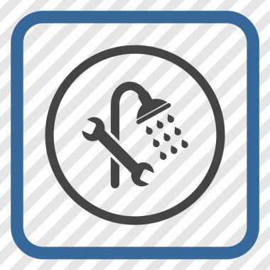 Duş sıhhi tesisat vektör simgesi bir çerçeve içinde