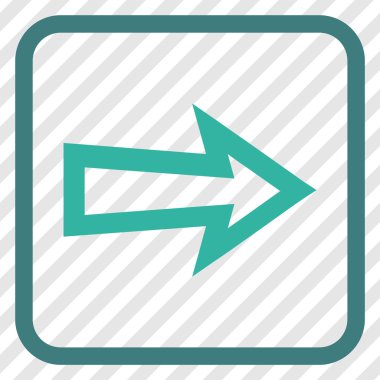 Ok sağ vektör simgesi bir çerçeve içinde