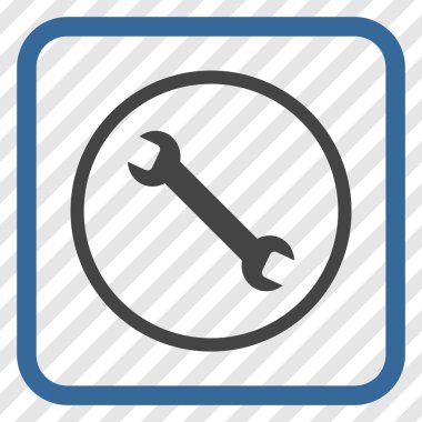 İngiliz anahtarı vektör simgesi bir çerçeve içinde