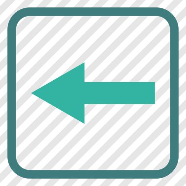 Ok sol vektör simgesi bir çerçeve içinde