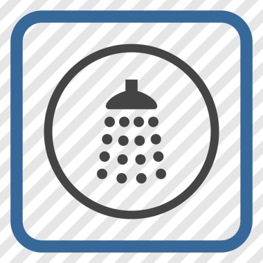 Duş vektör simgesi bir çerçeve içinde