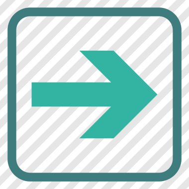 Ok sağ vektör simgesi bir çerçeve içinde