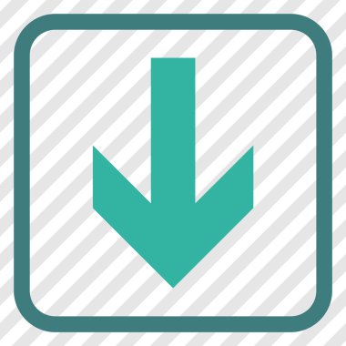 Vektör simgesi bir çerçeve içinde aşağı ok