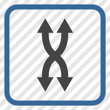 Shuffle okları dikey vektör simgesi bir çerçeve içinde