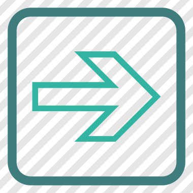 Ok sağ vektör simgesi bir çerçeve içinde