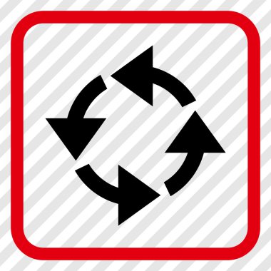 Geri dönüşüm vektör simgesi bir çerçeve içinde