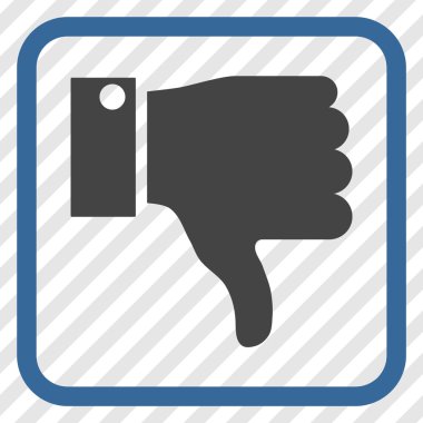 Vektör simgesi bir çerçeve içinde aşağı parmak