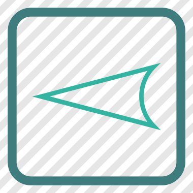 Ok ucu sol vektör simgesi bir çerçeve içinde