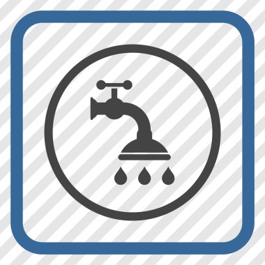 Duş musluk vektör simgesi bir çerçeve içinde