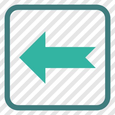 Ok sol vektör simgesi bir çerçeve içinde