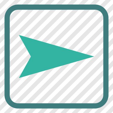 Ok ucu doğru vektör simgesi bir çerçeve içinde