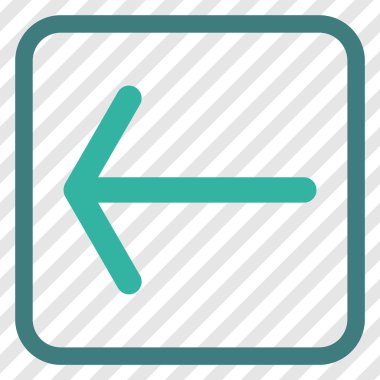 Ok sol vektör simgesi bir çerçeve içinde