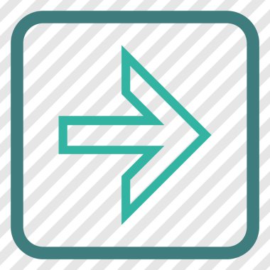 Ok sağ vektör simgesi bir çerçeve içinde