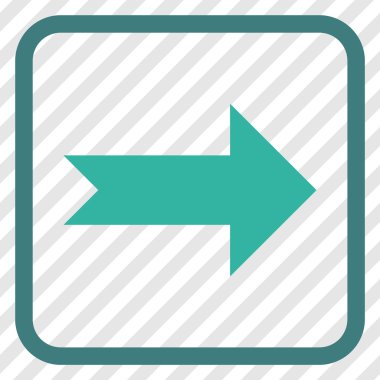 Ok sağ vektör simgesi bir çerçeve içinde