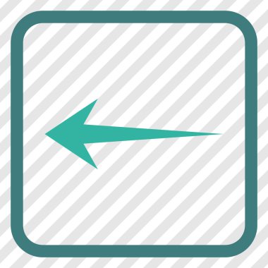 Ok sol vektör simgesi bir çerçeve içinde