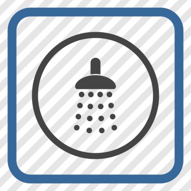 Duş vektör simgesi bir çerçeve içinde