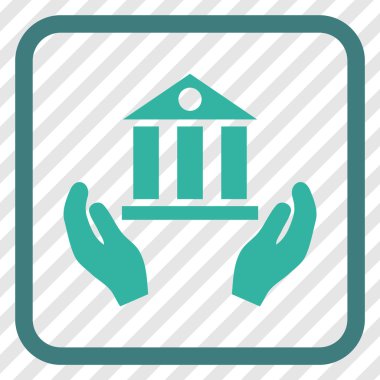 Banka hizmet vektör simgesi bir çerçeve içinde