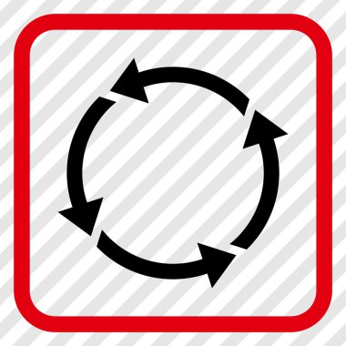 Geri dönüşüm vektör simgesi bir çerçeve içinde