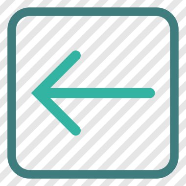 Ok sol vektör simgesi bir çerçeve içinde