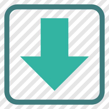 Vektör simgesi bir çerçeve içinde aşağı ok