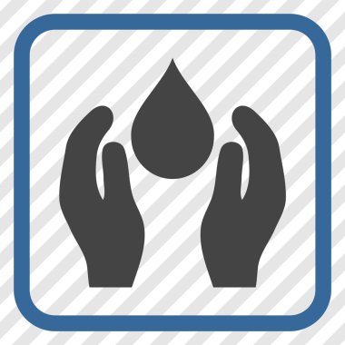 Su bakım vektör simgesi bir çerçeve içinde