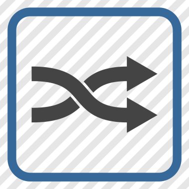 Shuffle okları doğru vektör simgesi bir çerçeve içinde