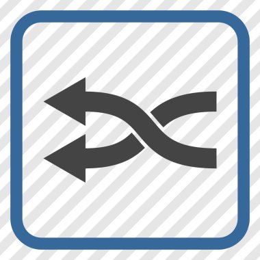 Shuffle oklar sol vektör simgesi bir çerçeve içinde