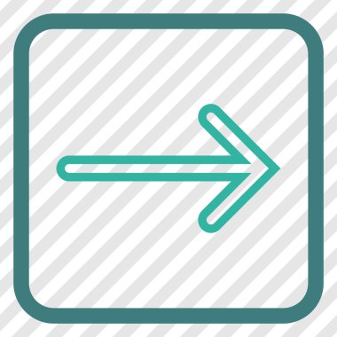 Ok sağ vektör simgesi bir çerçeve içinde