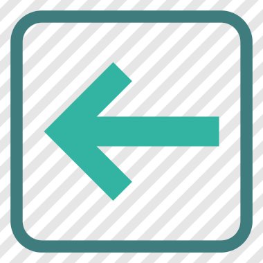 Ok sol vektör simgesi bir çerçeve içinde