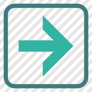 Ok sağ vektör simgesi bir çerçeve içinde