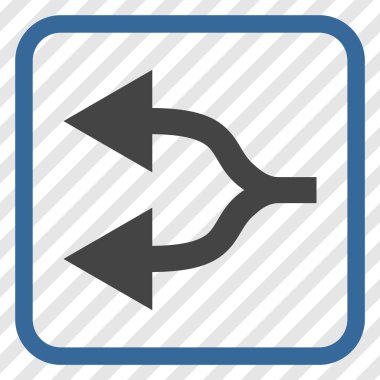 Split oklar sol vektör simgesi bir çerçeve içinde