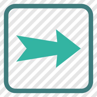 Ok sağ vektör simgesi bir çerçeve içinde