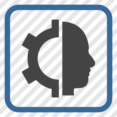 Cyborg dişli vektör simgesi bir çerçeve içinde