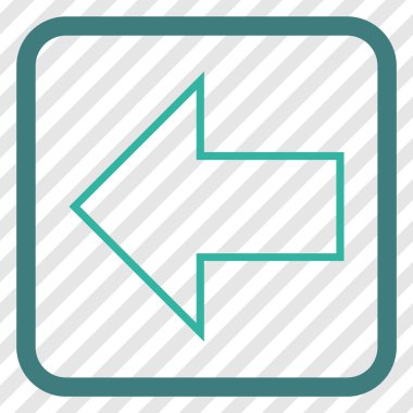 Ok sol vektör simgesi bir çerçeve içinde