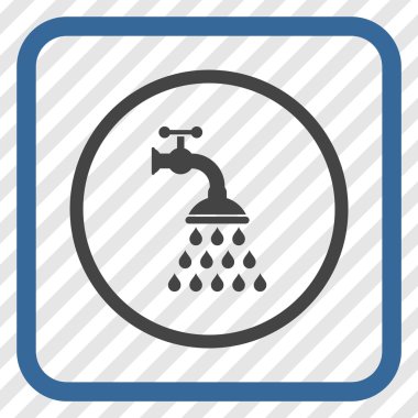 Duş musluk vektör simgesi bir çerçeve içinde